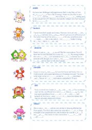 English Worksheet: Zodiac signs (part one) - personality adjectives