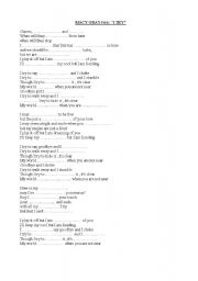 English worksheet: song