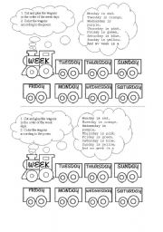 English Worksheet: the week train