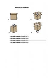 English worksheet: where is the ball??