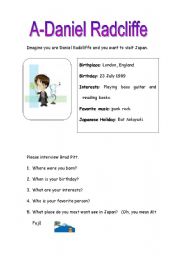 English Worksheet: Celebrity Interview