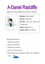 English worksheet: Celebrity Interview