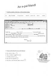 English worksheet: have an e-pal