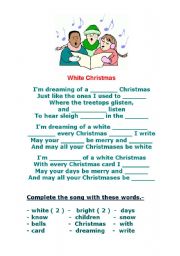 English Worksheet: WHITE CHRISTMAS - SONG