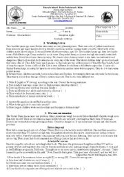 English Worksheet: Leitura e compreenso