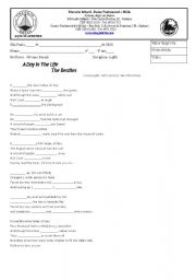 English worksheet: Song