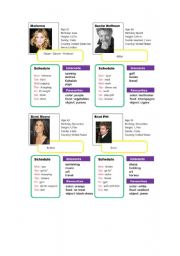 Celebrities flash cards