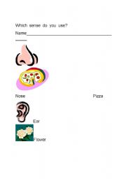 English worksheet: 5 senses