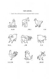 English Worksheet: Farm animals