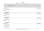 English Worksheet: Lesson Plan Templete