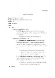 English Worksheet: Shapes and Colors ESL Lesson Plan