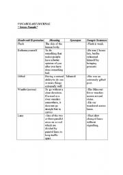 English worksheet: Vocabulary