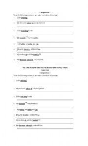 English worksheet: Prrofreadin exercis