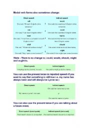 English worksheet: Indirect speech