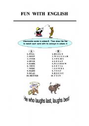 English worksheet: Fun with English 1