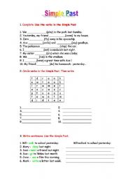 English Worksheet: Past Simple (affirmative)