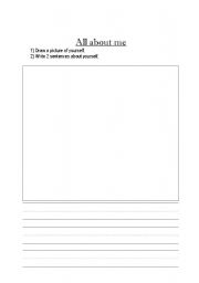 English worksheet: All about me!