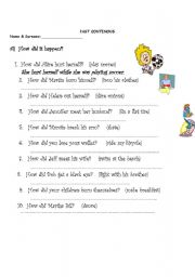 English Worksheet: past continuous