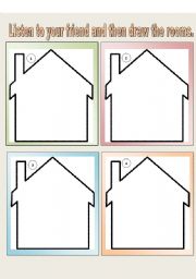 English Worksheet: Listen and draw the rooms of a house