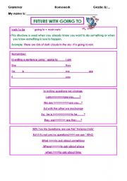 English Worksheet: future with going to