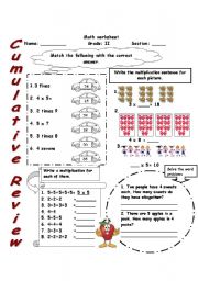 English worksheet: math review 