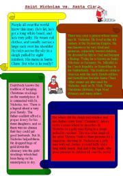 English Worksheet: Saint Nicolas vs Santa Claus