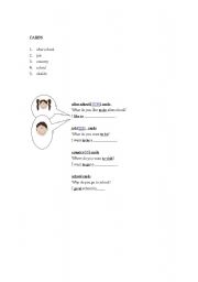 English worksheet: accompanying help sheet for to game