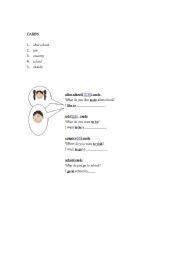 English Worksheet: accompanying help sheet for to game