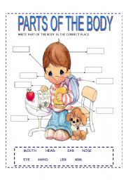 English Worksheet: parts of the body (part 2)