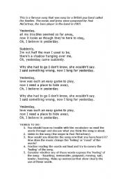 English Worksheet: Pronunciation exercise using well known song.