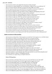 English Worksheet: Present Perfect Conversation Questions