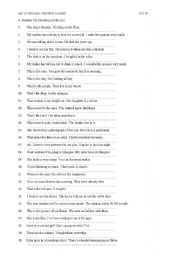 English Worksheet: rephrasing relative clauses