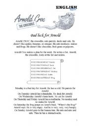 English worksheet: Arnol The Croc