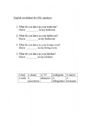 English Worksheet: Household conversations