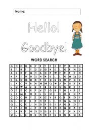 English Worksheet: Hello, Goodbye worksheet