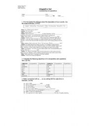 English Worksheet: test comparatives & superlatives / there is / there are