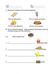 English worksheet: Food