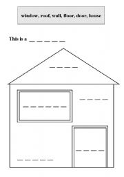 English worksheet: my house