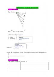 English worksheet: How to present a visual document .