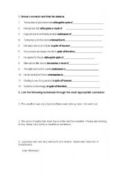 English Worksheet: CONNECTORS