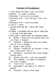 English Worksheet: vocabulary