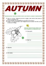 English Worksheet: AUTUMN