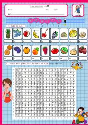 English Worksheet: Fruits