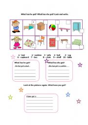 English Worksheet: Furniture - have got - has got