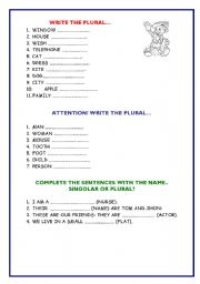 English Worksheet: WRITE THE PLURAL