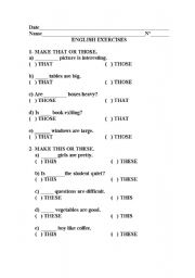 English Worksheet: DEMONSTRATIVES