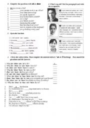 English Worksheet: Present Simple exesrcises