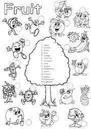 English Worksheet: Fruit