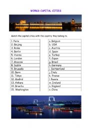 English Worksheet: World Capital Cities