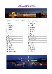 English worksheet: World Capital Cities